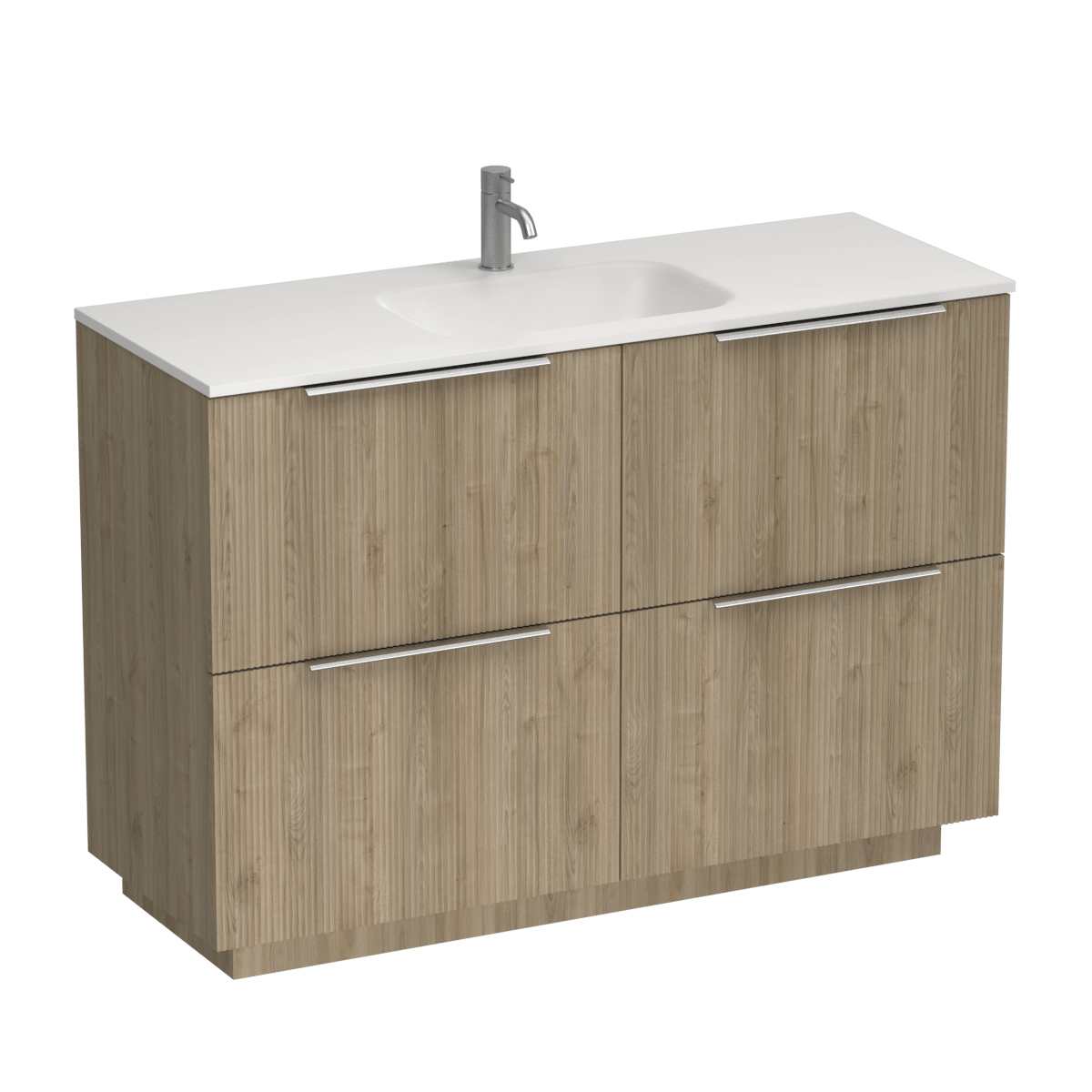 Ava Spio 1200 4 Drawer Floor Vanity Centre Basin White