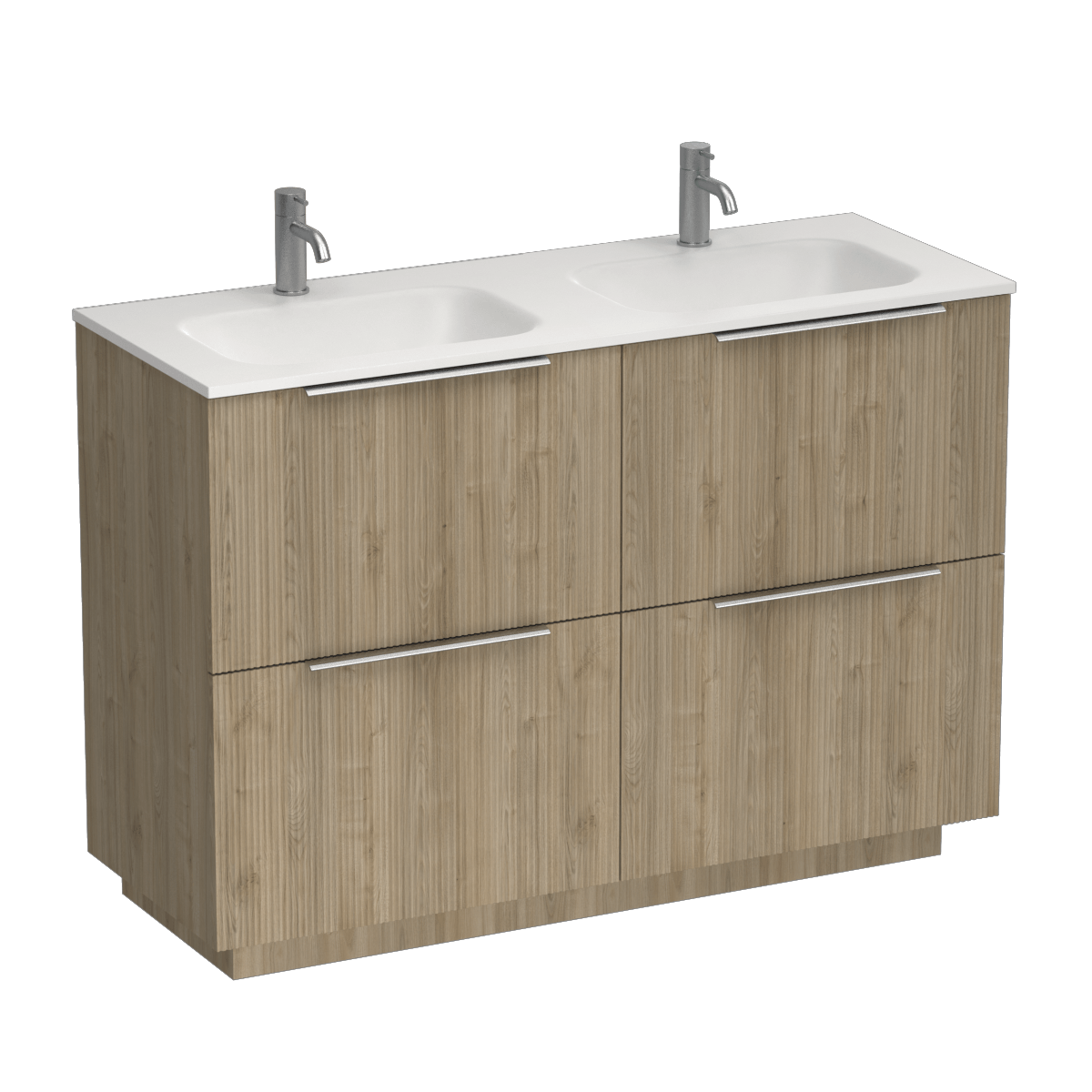 Ava Spio 1200 4 Drawer Floor Vanity Double Basin White