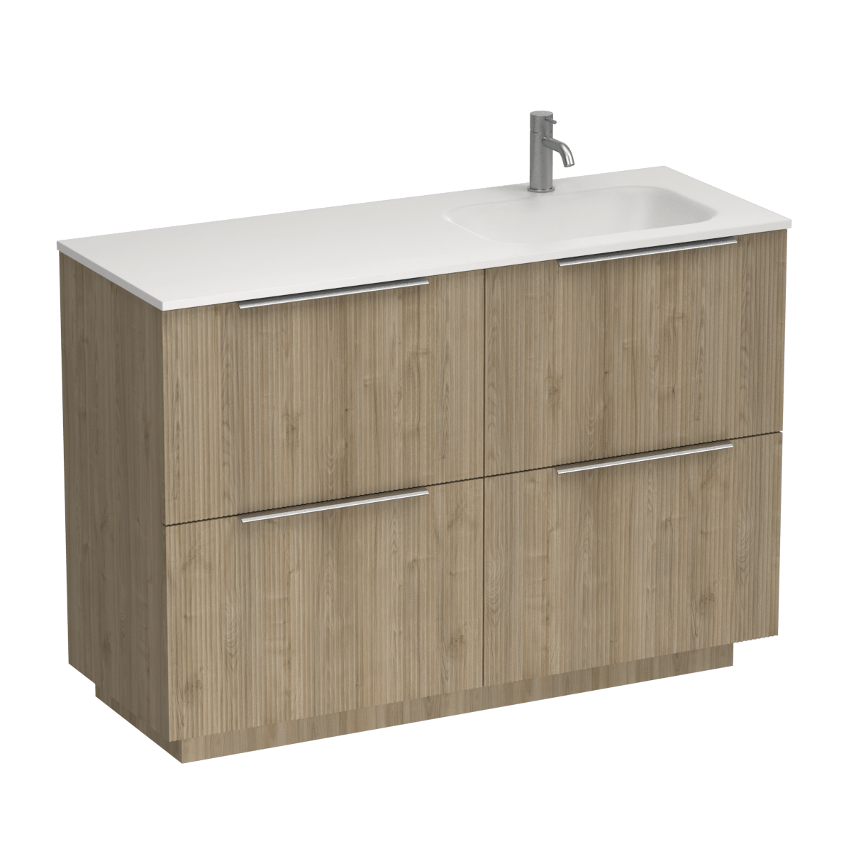 Ava Spio 1200 4 Drawer Floor Vanity Right Basin White