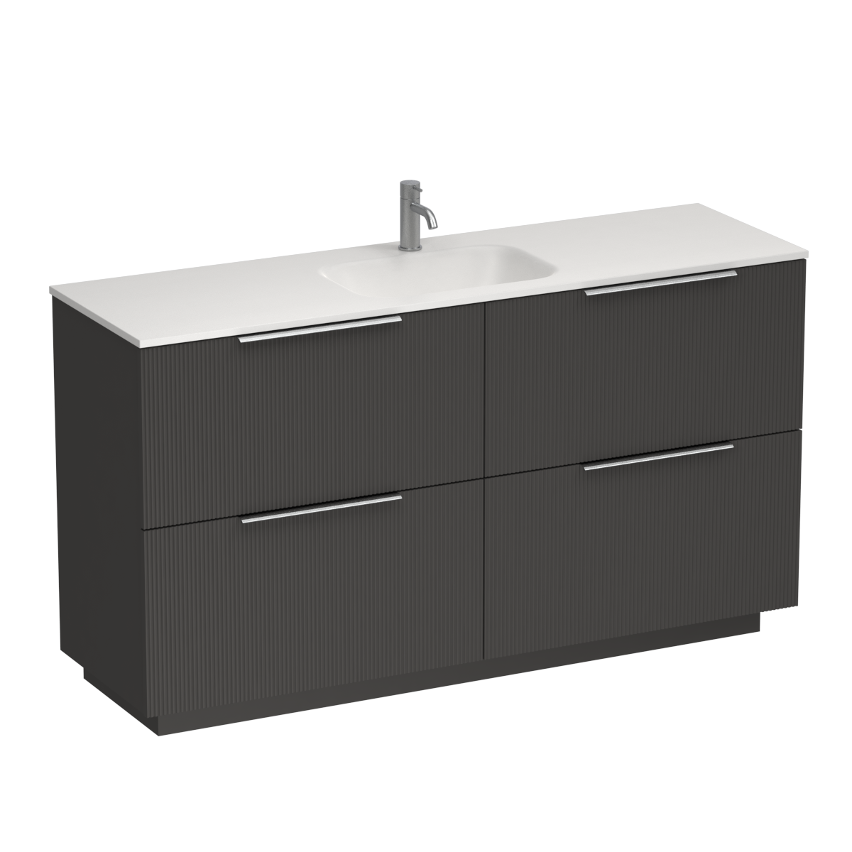Ava Spio 1500 4 Drawer Floor Vanity Centre Basin White