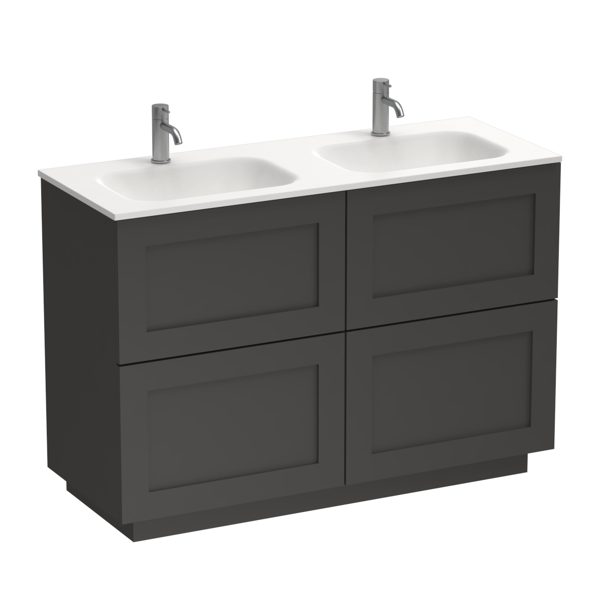 Hampton Spio 1200 4 Drawer Floor Vanity Double Basin White