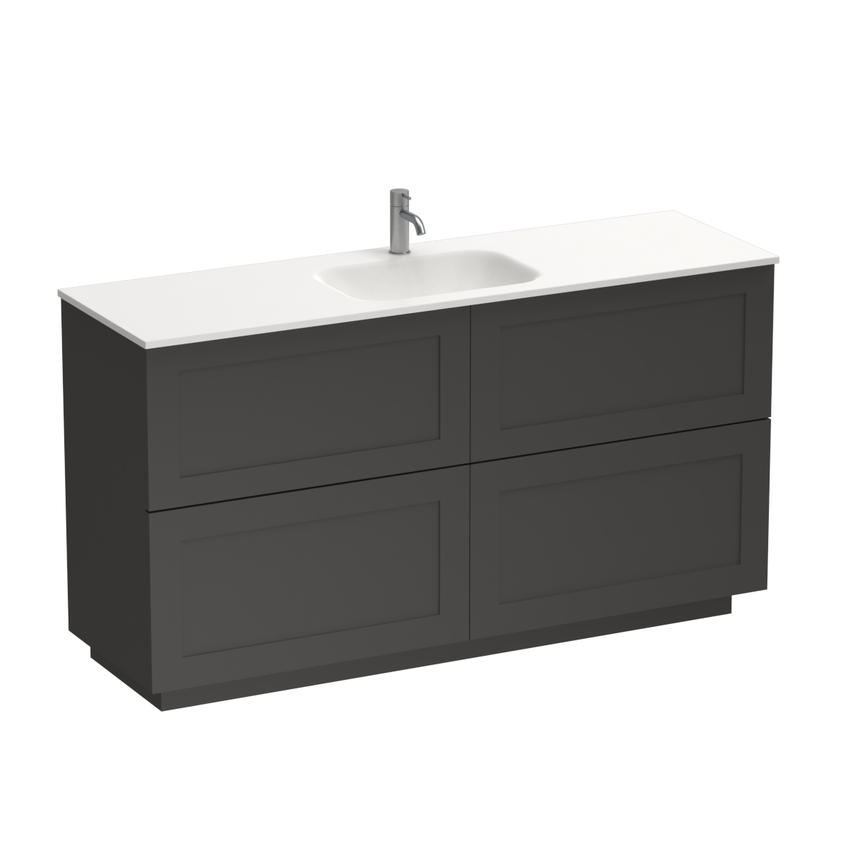 Hampton Spio 1500 4 Drawer Floor Vanity Centre Basin Methven Oak