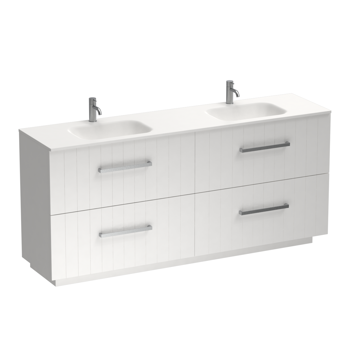 Linea Spio 1800 4 Drawer Floor Vanity Double Basin Tahoe Walnut