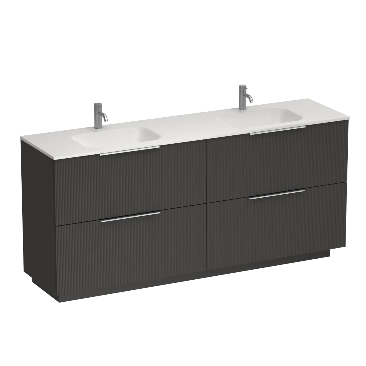 Ava Spio 1800 4 Drawer Floor Vanity Double Basin White