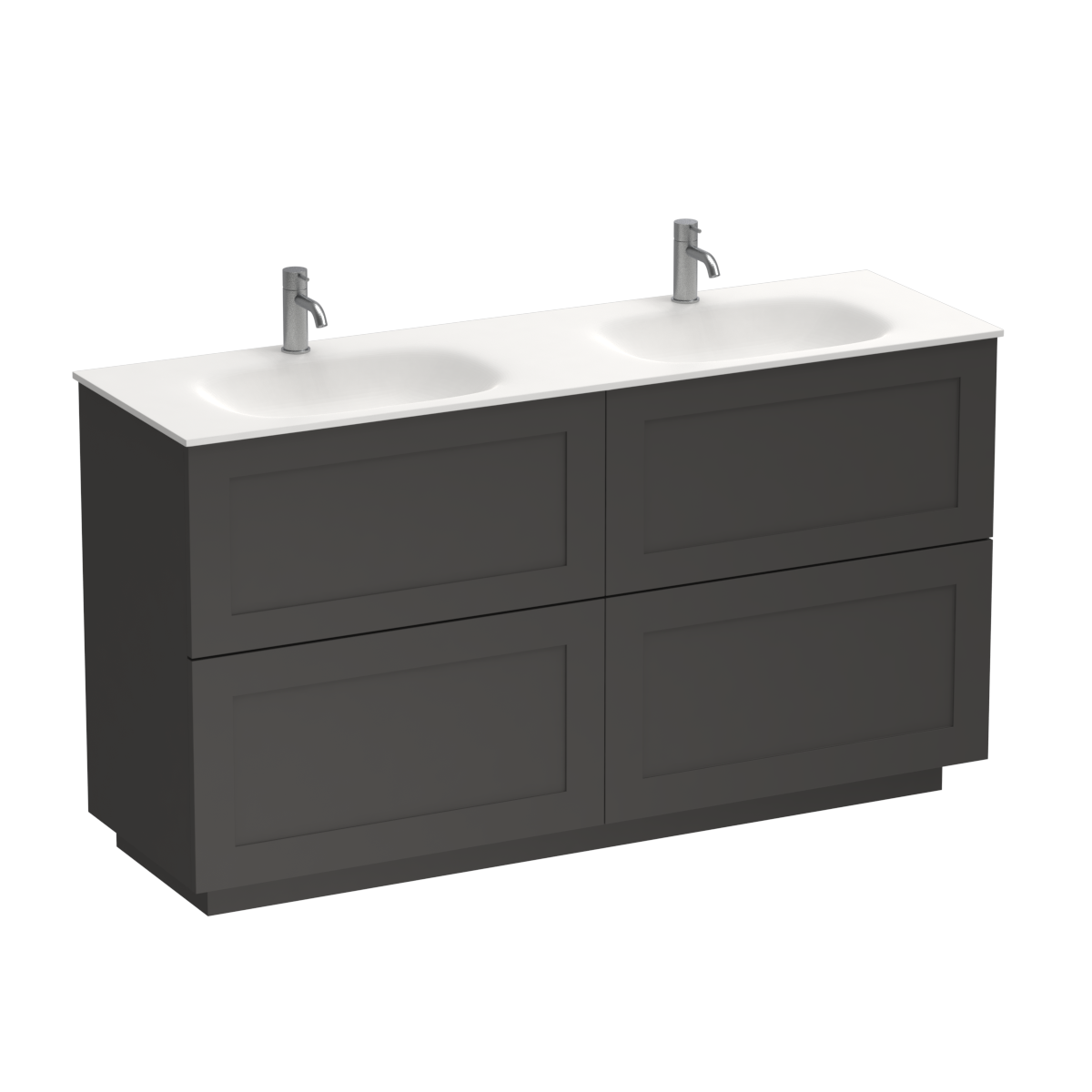 Hampton Spio 1500 4 Drawer Floor Vanity Double Basin Black Bark