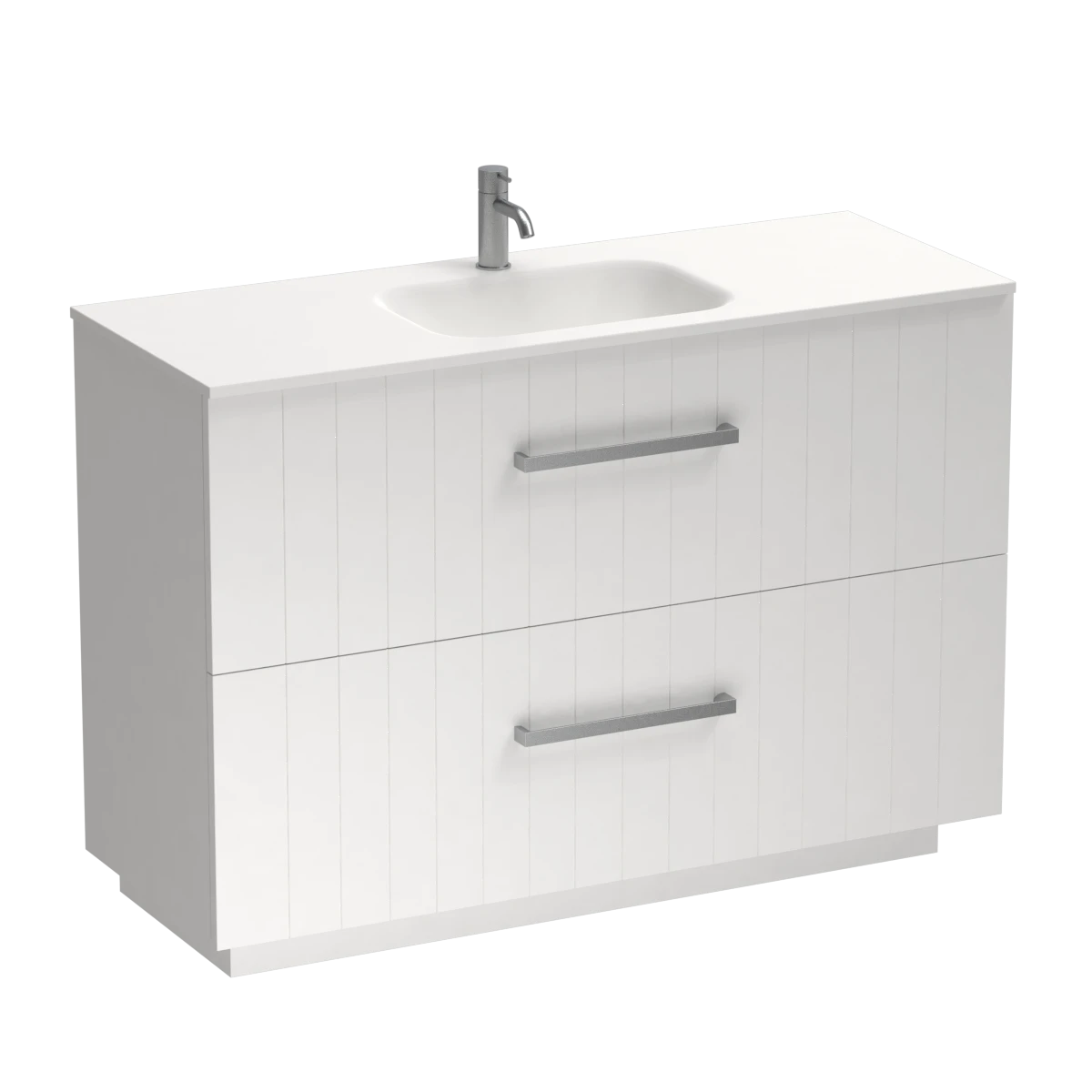 Linea Spio 1200 2 Drawer Floor Vanity Centre Basin Fjord