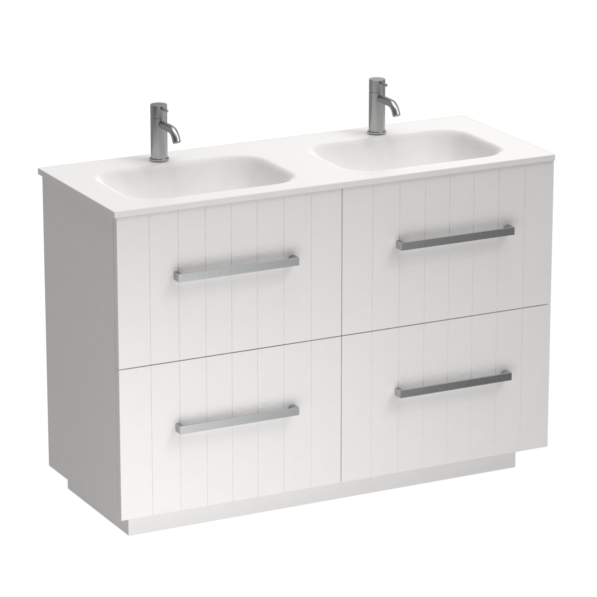 Linea Spio 1200 4 Drawer Floor Vanity Double Basin Fjord