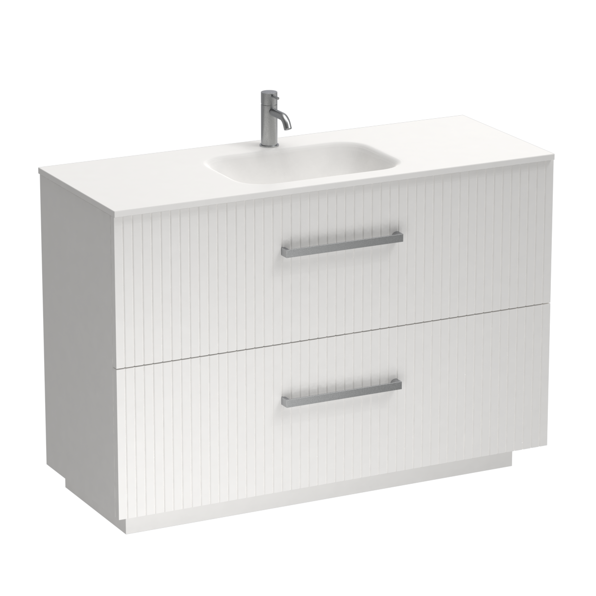 Lima Spio 1200 2 Drawer Floor Vanity Centre Basin White
