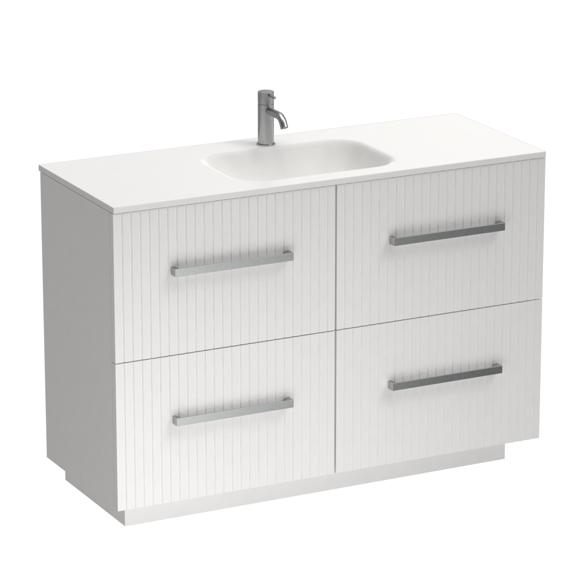 Lima Spio 1200 4 Drawer Floor Vanity Centre Basin White