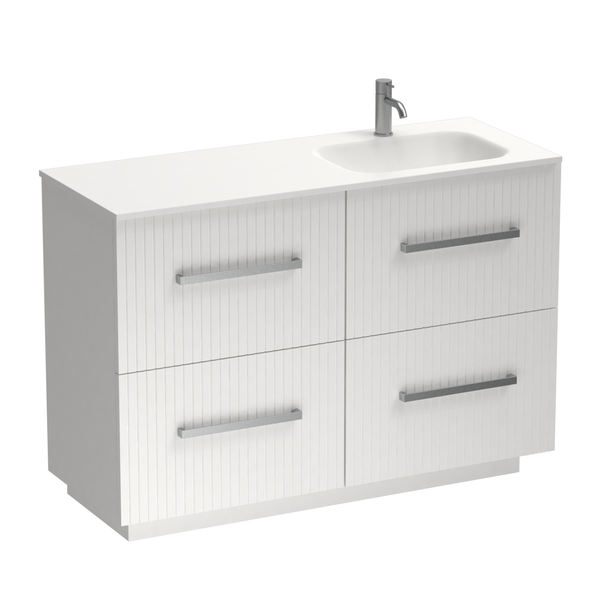 Lima Spio 1200 4 Drawer Floor Vanity Right Basin White