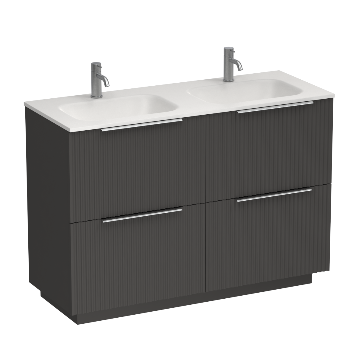 Forma Spio 1200 4 Drawer Floor Vanity Double Basin White