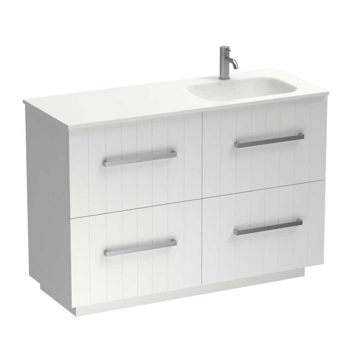 Linea Spio 1200 4 Drawer Floor Vanity Right Basin Lana Grey