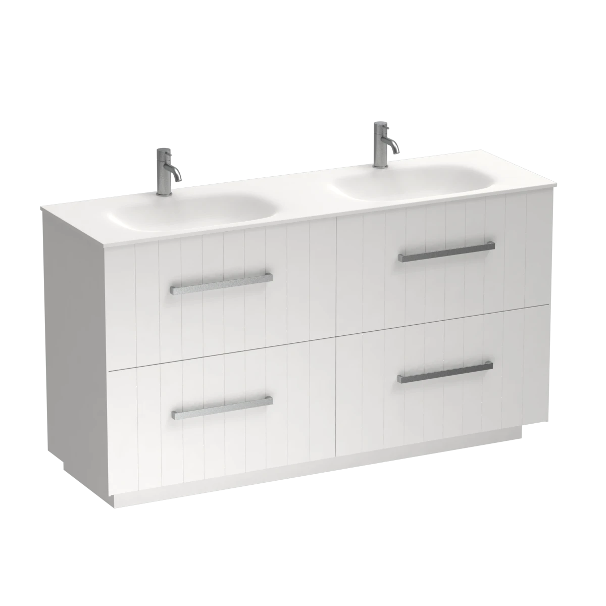 Linea Spio 1500 4 Drawer Floor Vanity Double Basin White