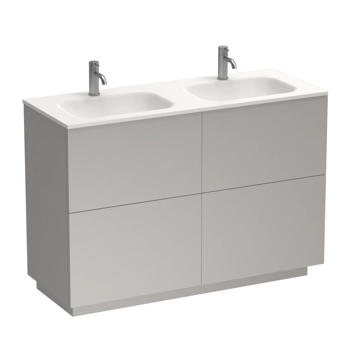 Reflex Spio 1200 4 Drawer Floor Vanity Double Basin Tusk