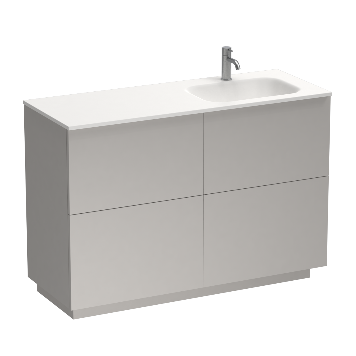 Reflex Spio 1200 4 Drawer Floor Vanity Right Basin Ink Blue