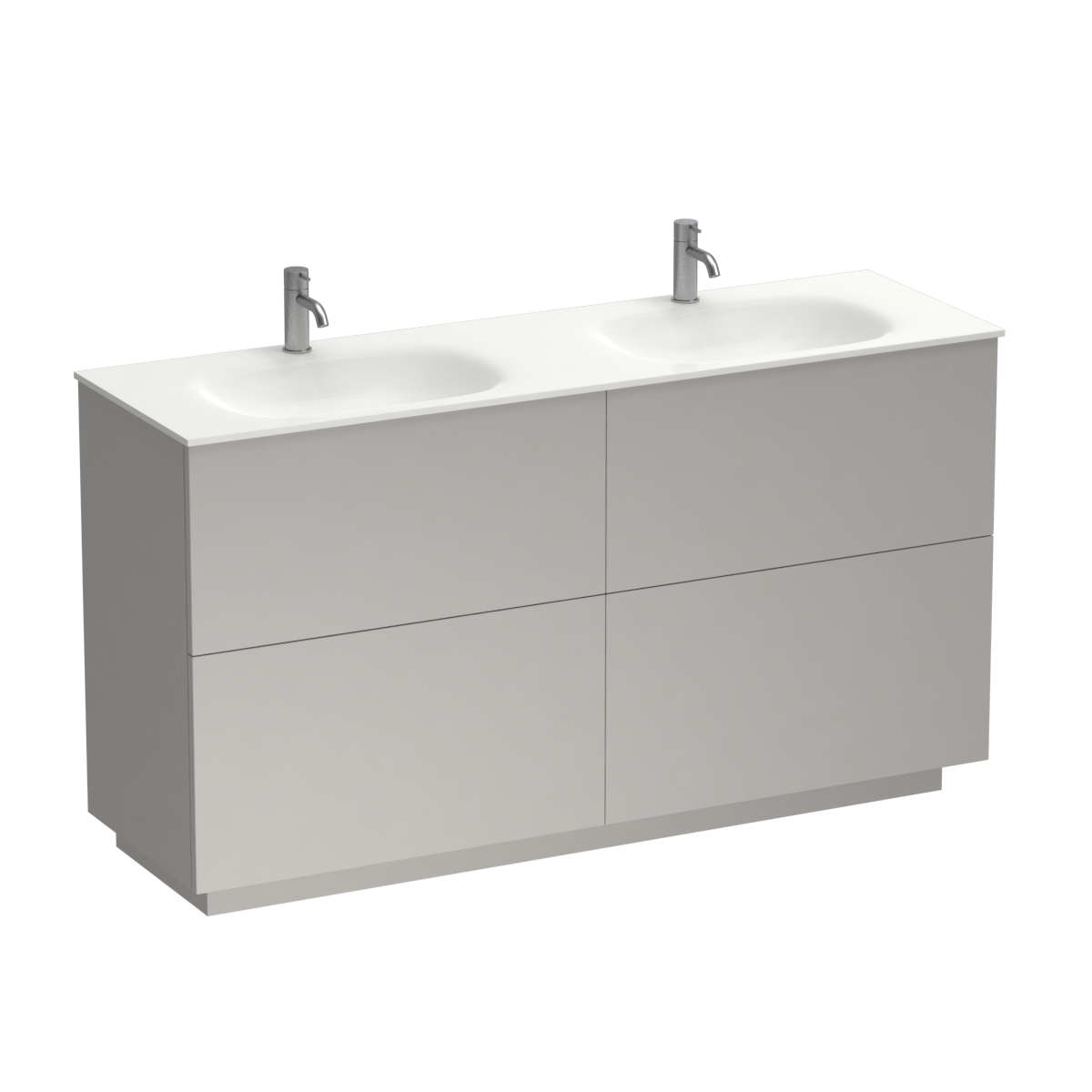 Reflex Spio 1500 4 Drawer Floor Vanity Double Basin Tahoe Walnut