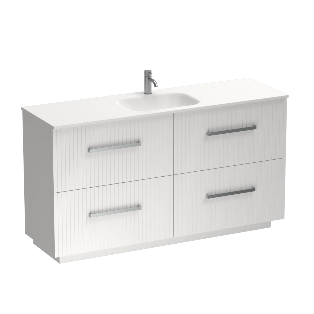 Lima Spio 1500 4 Drawer Floor Vanity Centre Basin White