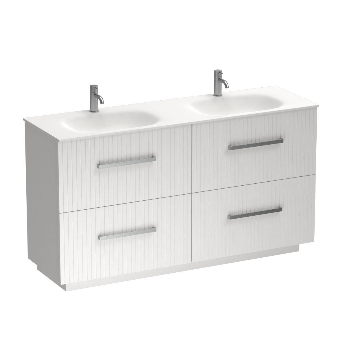 Lima Spio 1500 4 Drawer Floor Vanity Double Basin White