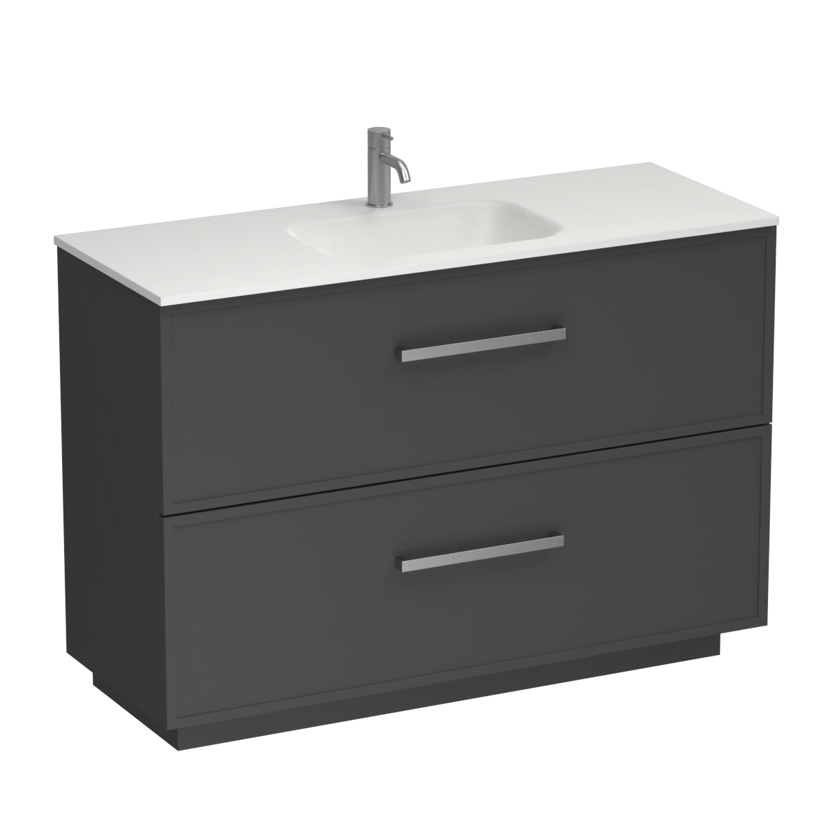 Nordic Spio 1200 2 Drawer Floor Vanity Centre Basin White