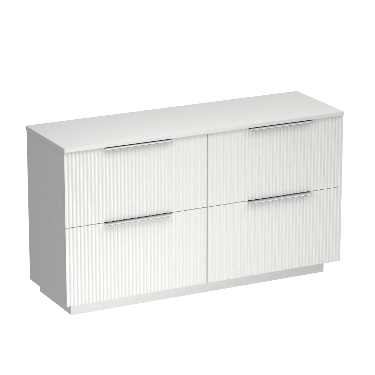 Forma Opaco 1500 4 Drawer Floor Vanity Centre Basin White Carrara / Tusk
