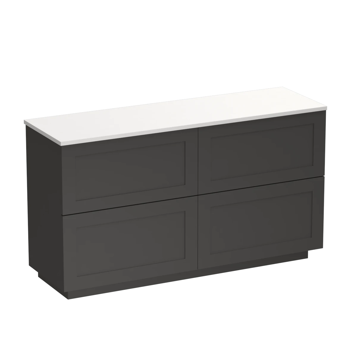 Hampton Opaco 1500 4 Drawer Floor Vanity Centre Basin Concrete Grey / Black