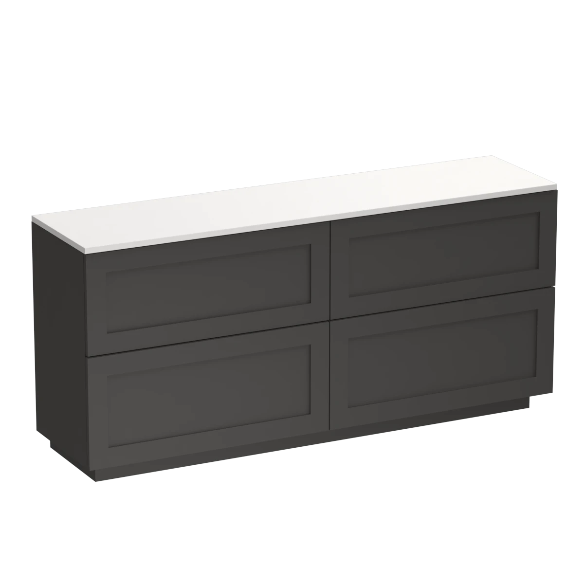 Hampton Opaco 1800 4 Drawer Floor Vanity Left Basin Concrete Grey / Slate