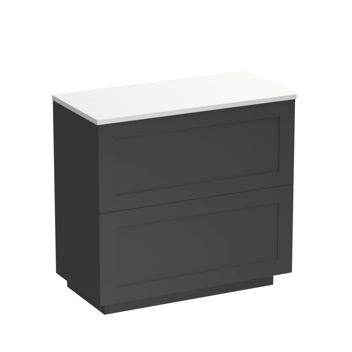 Hampton Opaco 900 2 Drawer Floor Vanity Concrete Grey / Atmoss