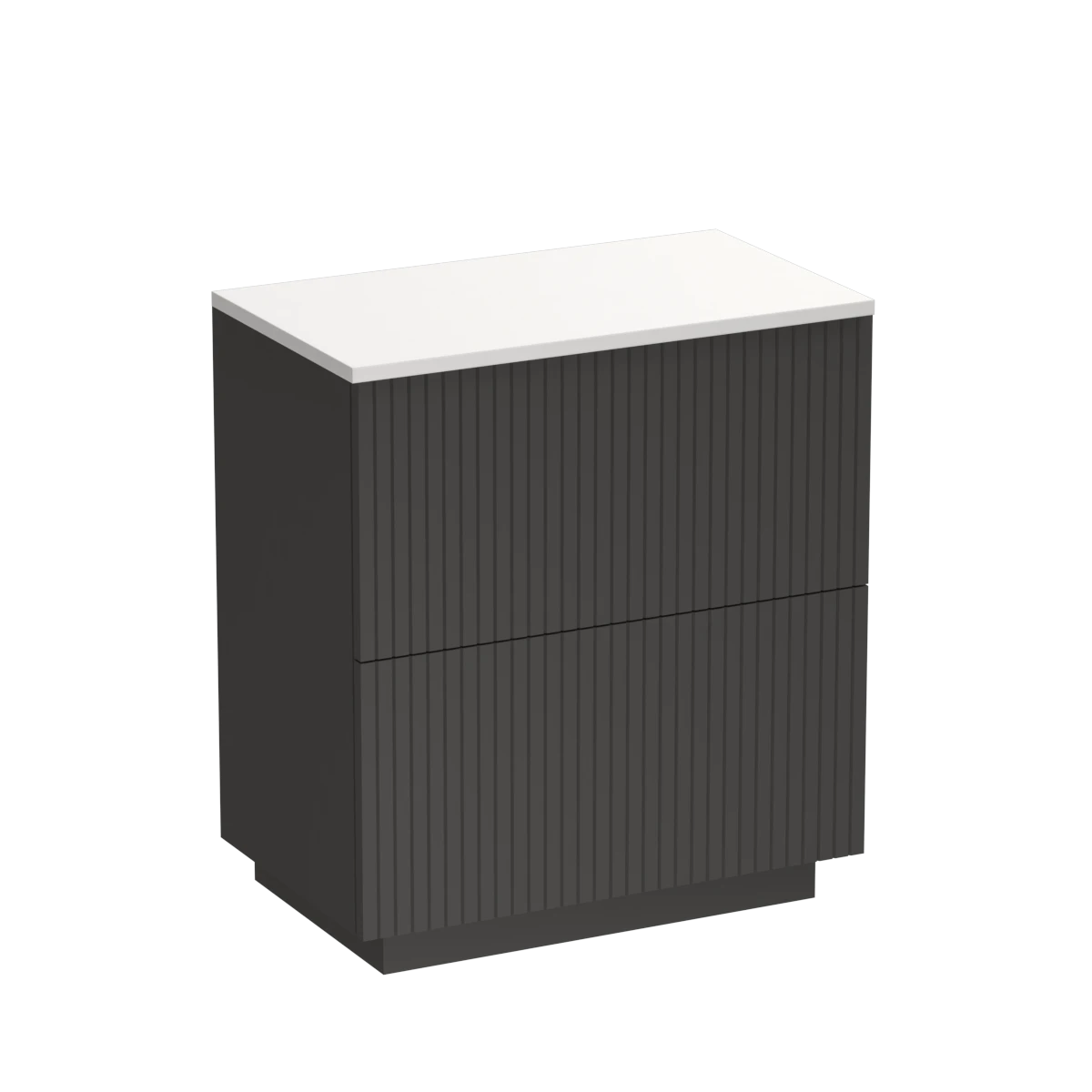 Lima Opaco 750 2 Drawer Floor Vanity Concrete Grey / Ink Blue