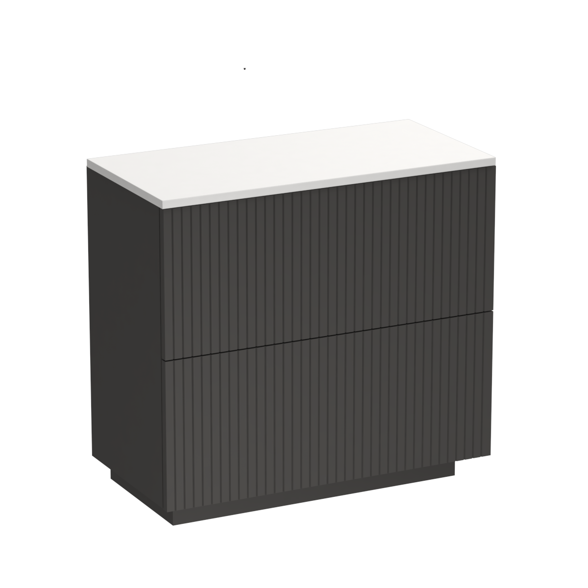 Lima Opaco 900 2 Drawer Floor Vanity Matt White / Methven Oak