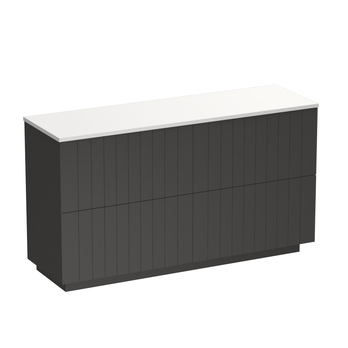Linea Opaco 1500 4 Drawer Floor Vanity Centre Basin Concrete Grey / White
