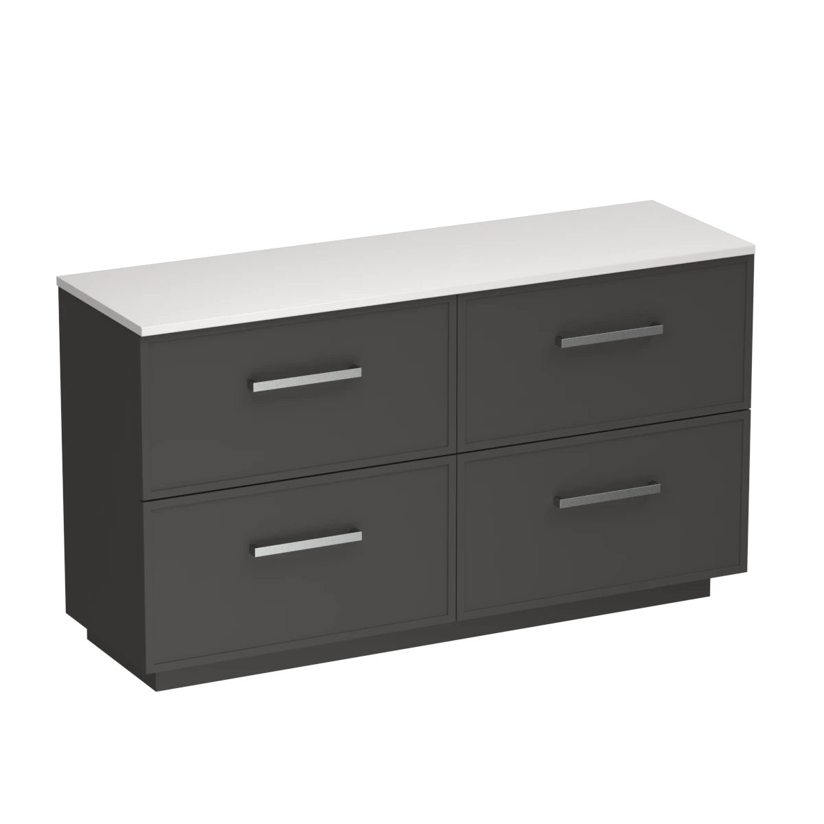 Nordic Opaco 1500 4 Drawer Floor Vanity Centre Basin White Carrara / Tusk