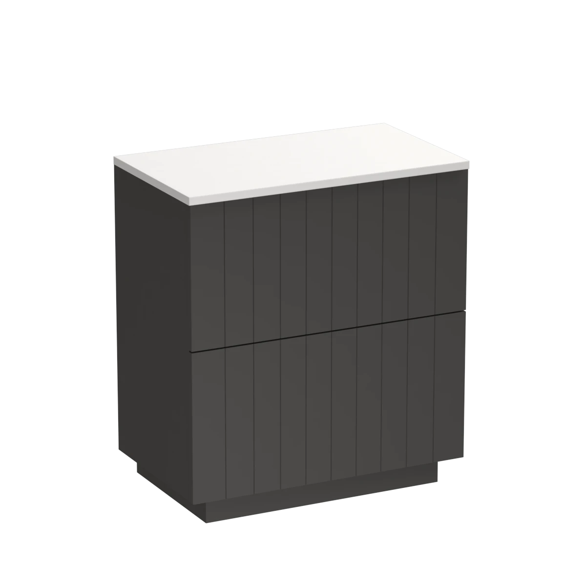 Linea Opaco 750 2 Drawer Floor Vanity Concrete Grey / Tahoe Walnut
