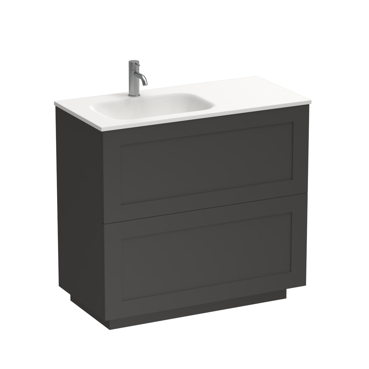 Hampton Spio 900 2 Drawer Floor Vanity Left Basin White