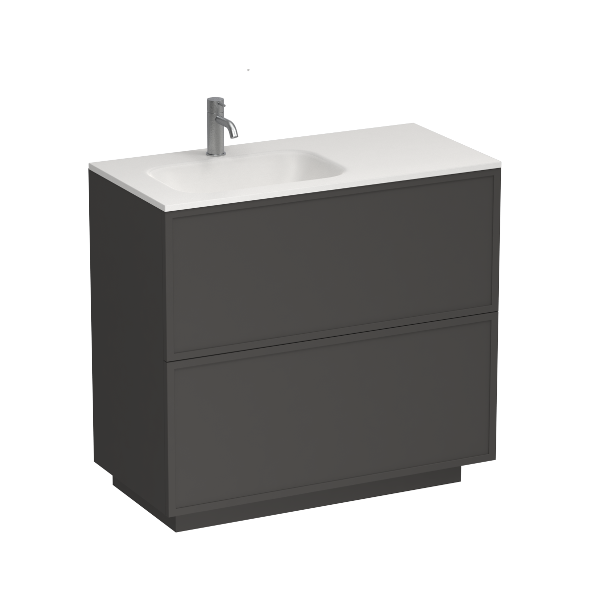 Nordic Spio 900 2 Drawer Floor Vanity Left Basin White