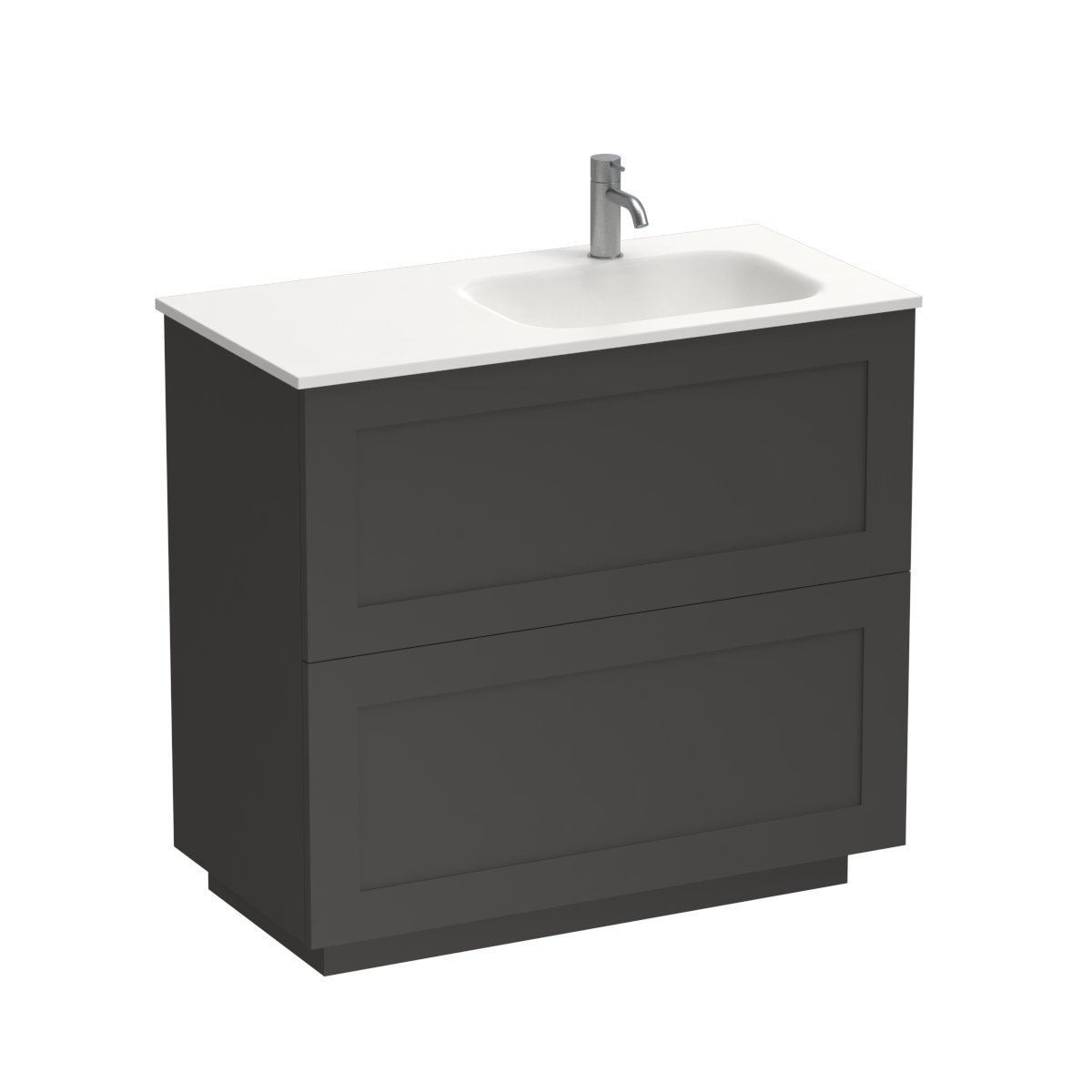 Hampton Spio 900 2 Drawer Floor Vanity Right Basin White