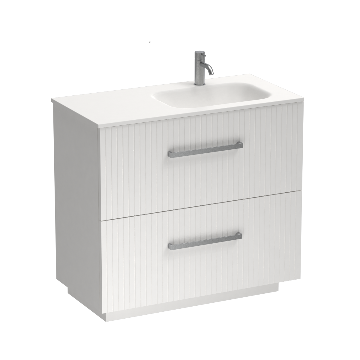 Lima Spio 900 2 Drawer Floor Vanity Right Basin White