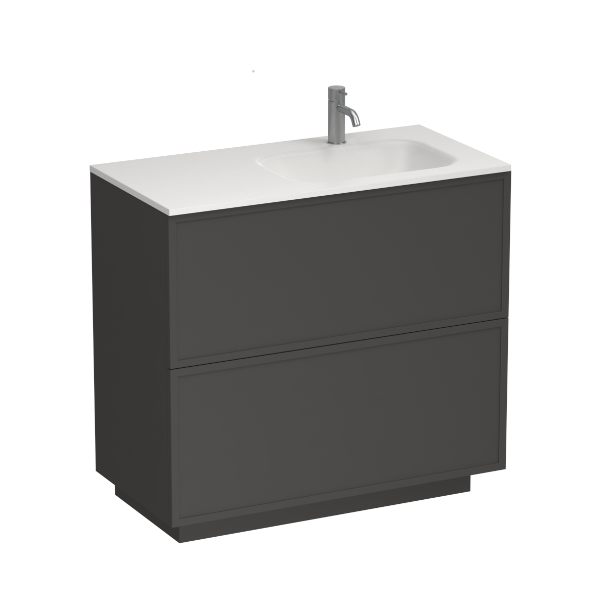 Nordic Spio 900 2 Drawer Floor Vanity Right Basin White