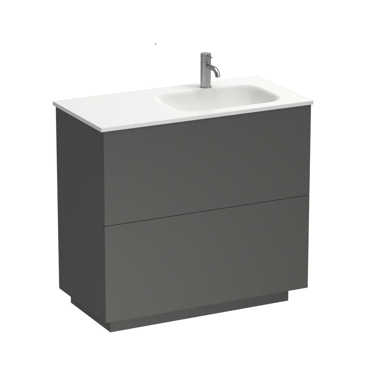 Reflex Spio 900 2 Drawer Floor Vanity Right Basin Black Velvet