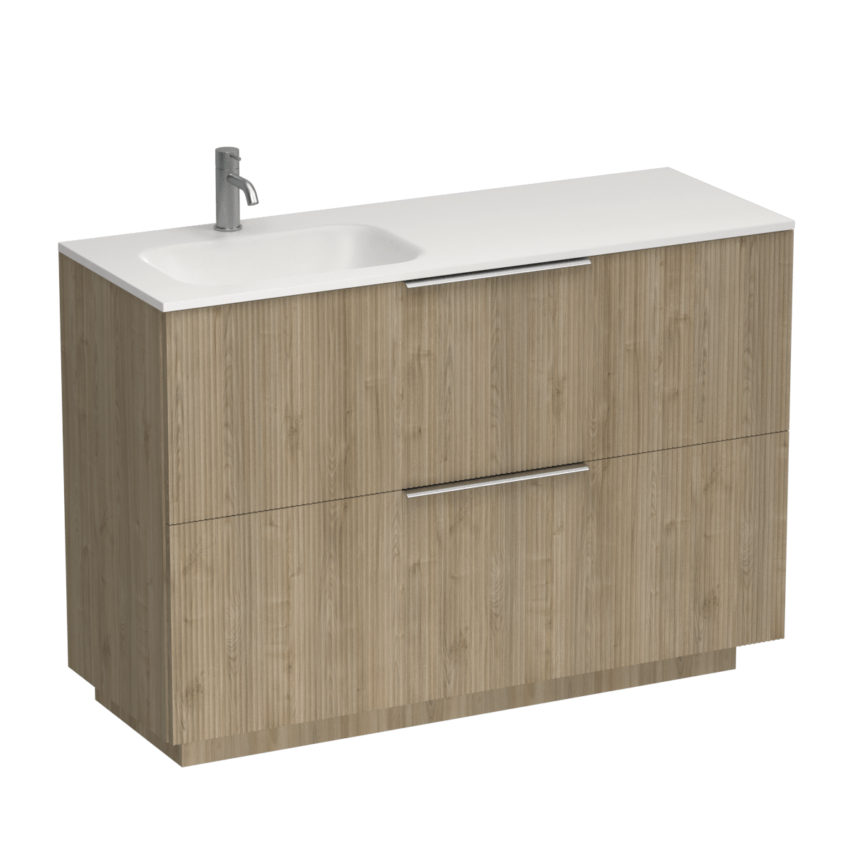 Ava Spio 1200 2 Drawer Floor Vanity Left Basin Black Bark