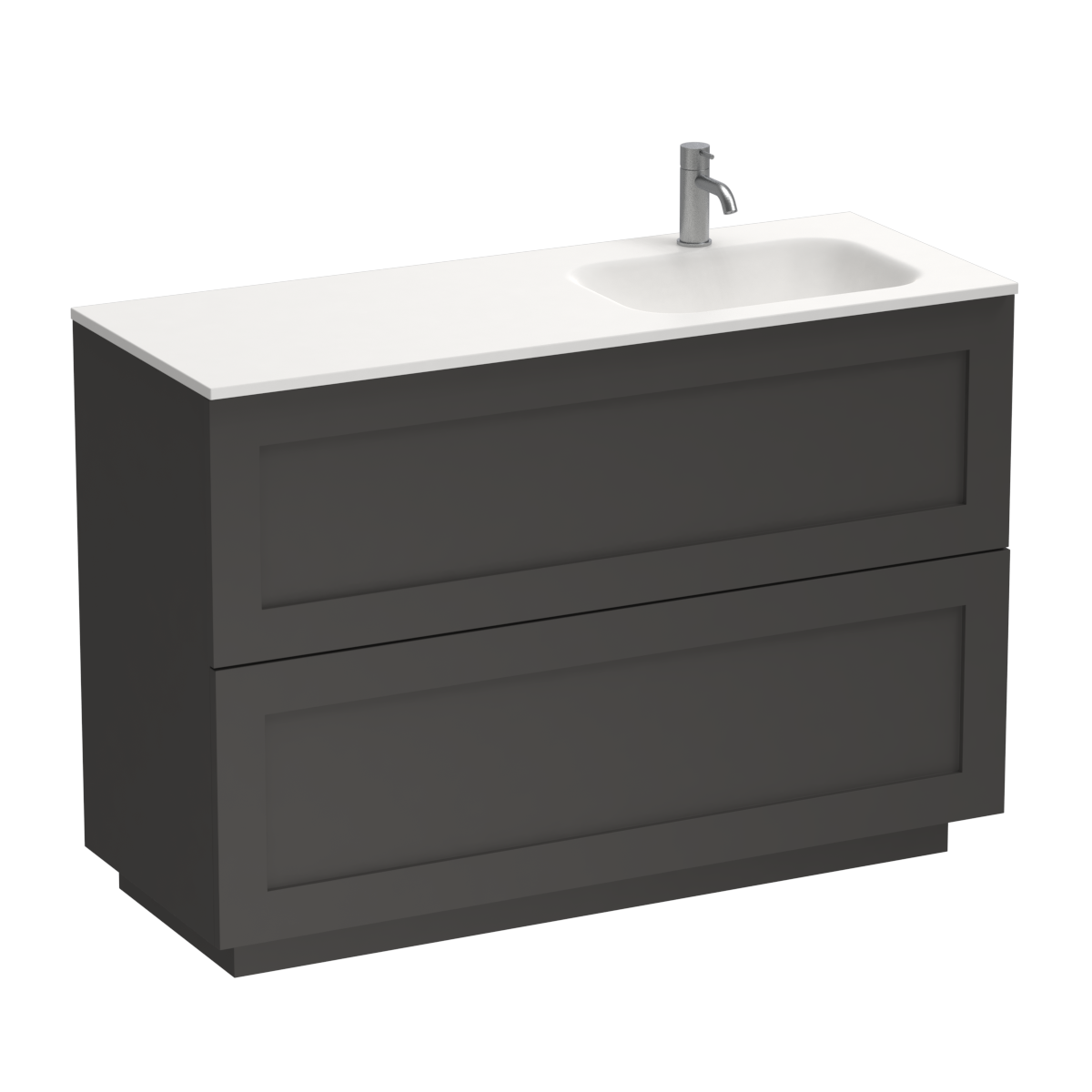 Hampton Spio 1200 2 Drawer Floor Vanity Right Basin White