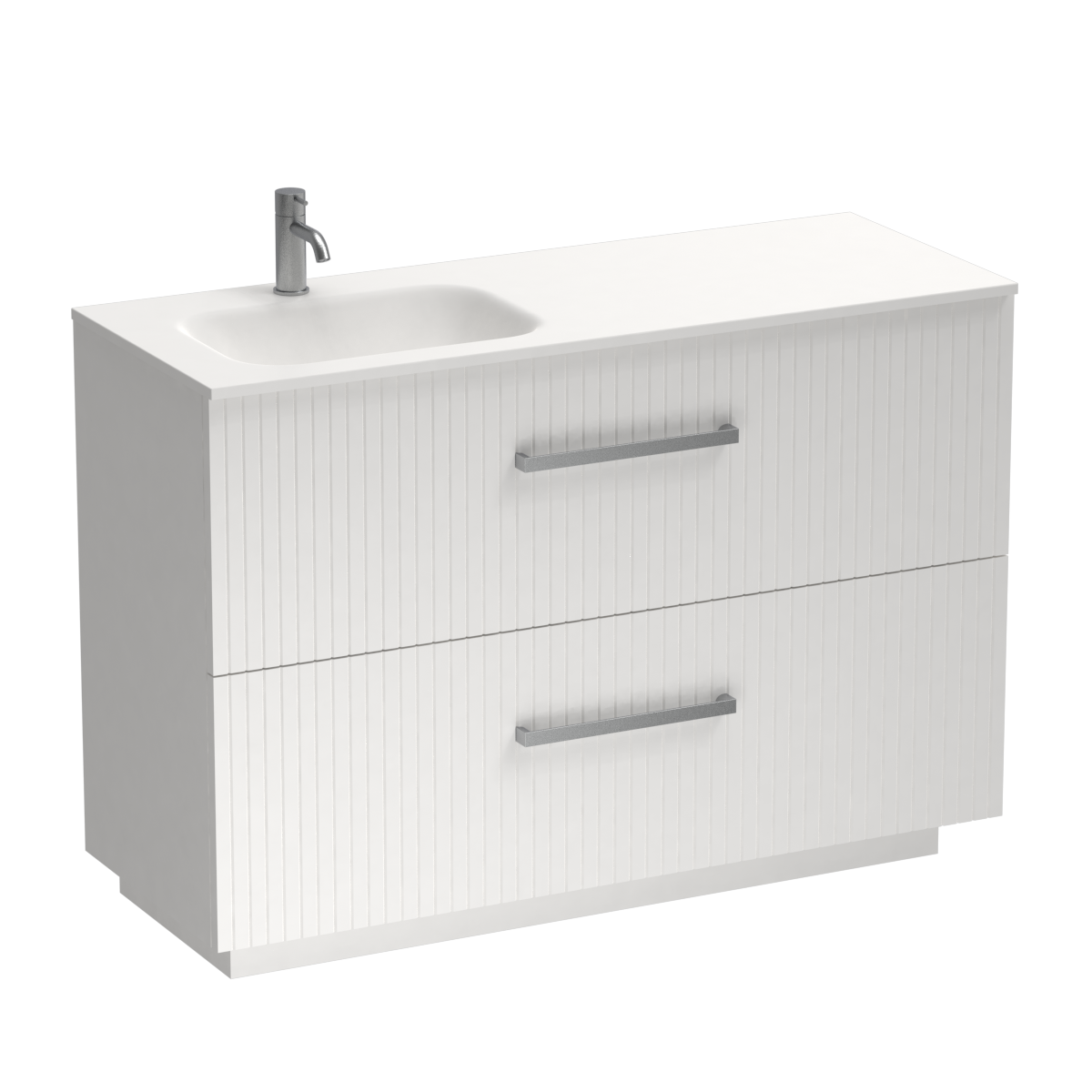 Lima Spio 1200 2 Drawer Floor Vanity Left Basin White