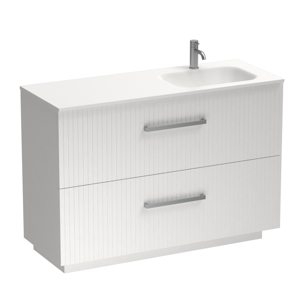Lima Spio 1200 2 Drawer Floor Vanity Right Basin White