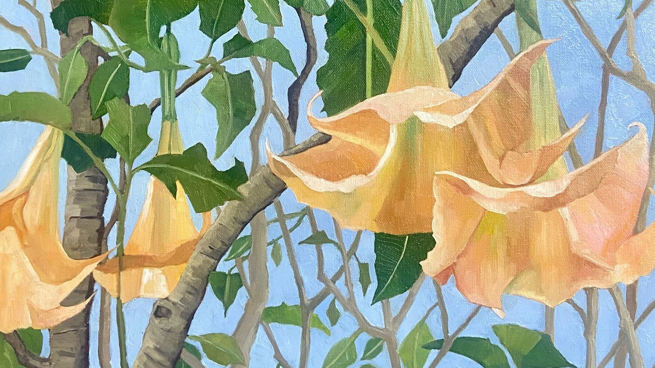 Trumpet Flower Oil Painting