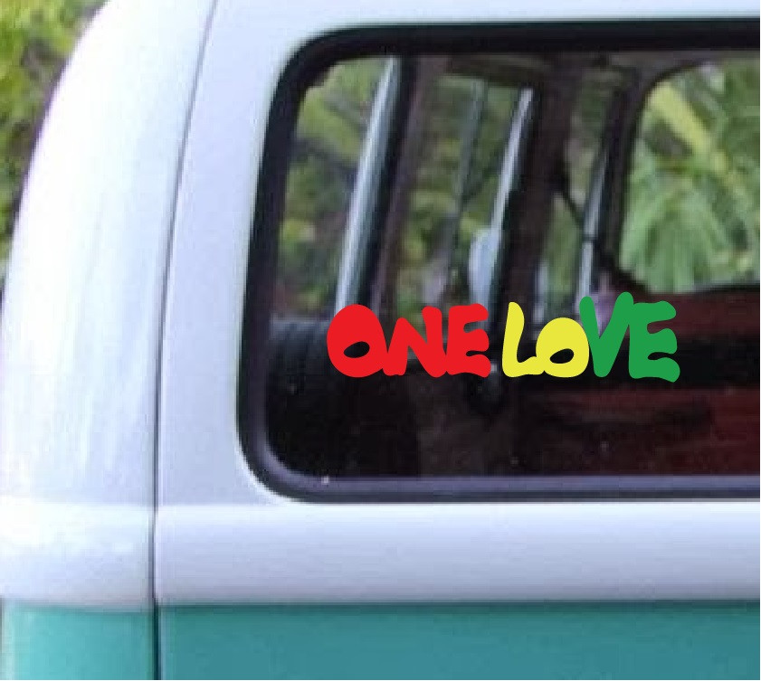 One Love Reggae Decal 647 Aloha Maui Creations