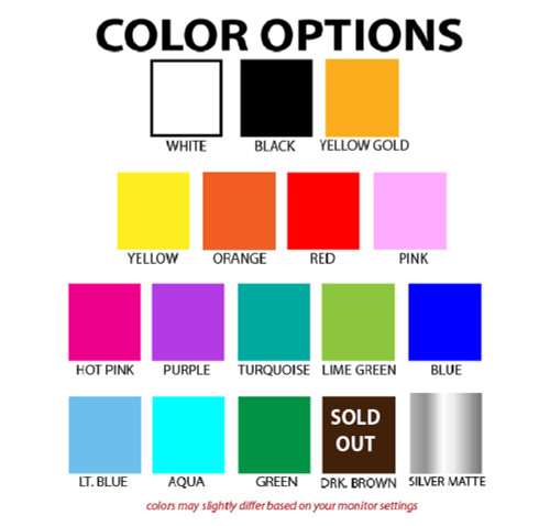 Available  Decal Colors