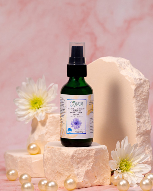 Natural Brightening Face Serum with Alpha-Arbutin, Niacinamide, Hyaluronic Acid, and botanical brightening actives for dark spots, hyperpigmentation, uneven skin tone, and radiant skin.