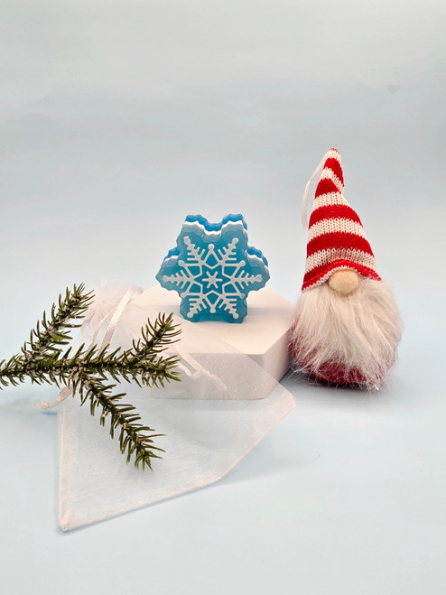 Blue Christmas Snowflake Natural Soap