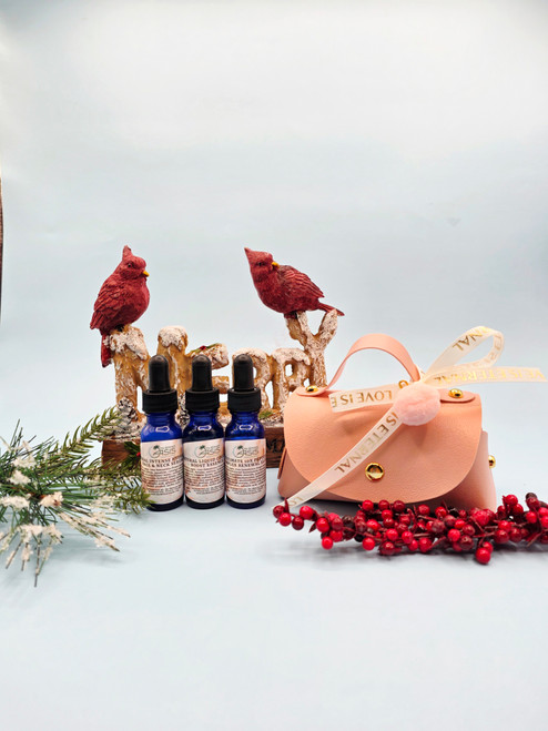 Pink Purse with Natural Anti-Aging Face Serums Trio