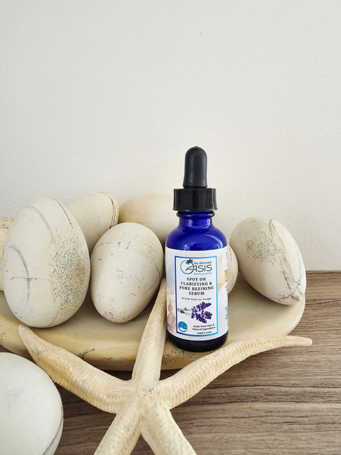 Natural Spot On Clarifying & Pore Refining Serum with Azelaic Acid, Salicylic Acid, LHA, and Zinc PCA for blackheads, clogged pores, oily skin, and blemish-prone skin.