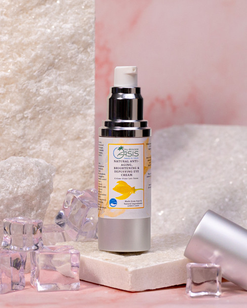 Natural Anti-Aging Eye Cream for wrinkles, crow's feet, dark circles, puffiness, sagging eyelids, and dry under-eye skin with botanical anti-aging technology and deep hydration.
